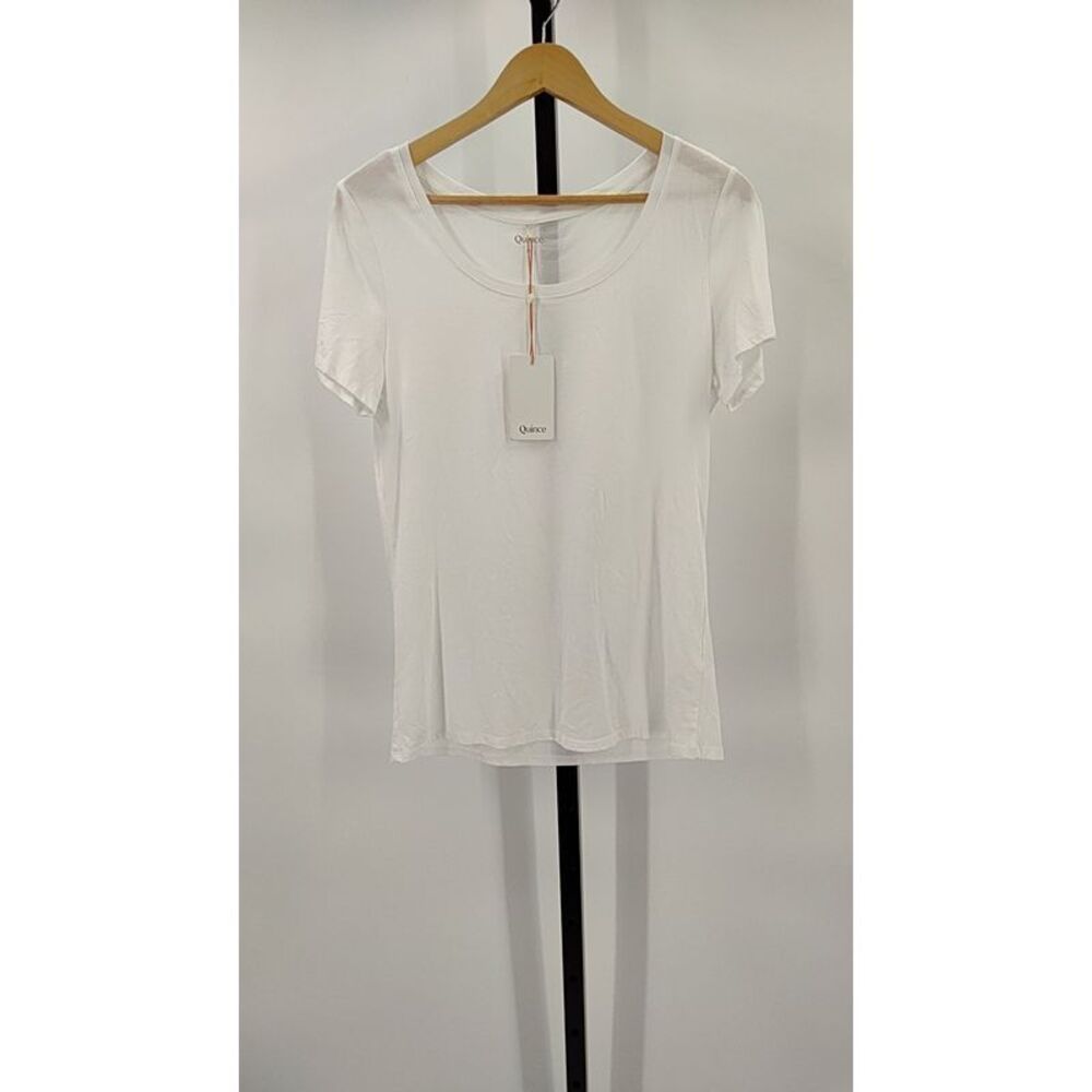 Quince Women's White Short-Sleeve Scoop Neck Tee